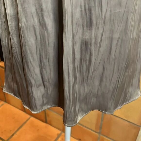 By Together Pleated Polyester Satin 1/2 Button Up Blouse, S! - Picture 3 of 11